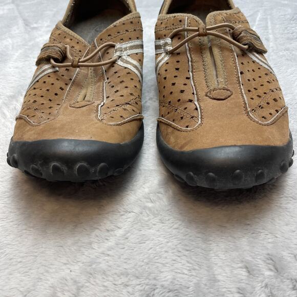 Clarks Privo Tequini Shoes Womens 9M Brown Suede Perforated Hook Loop Driving - Picture 2 of 10